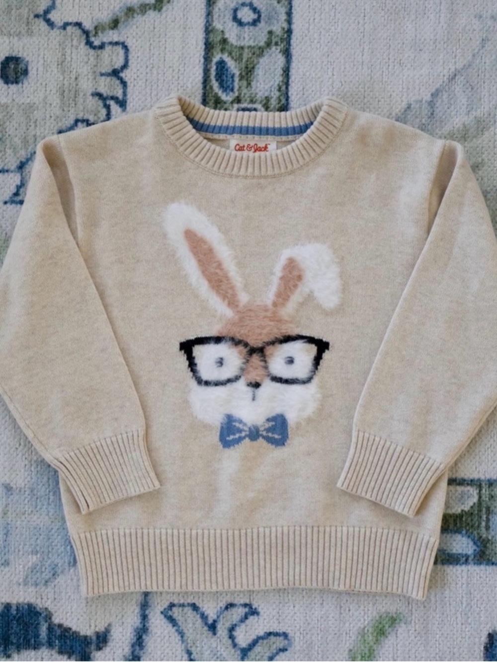 Cat & Jack Beige Bunny Sweater